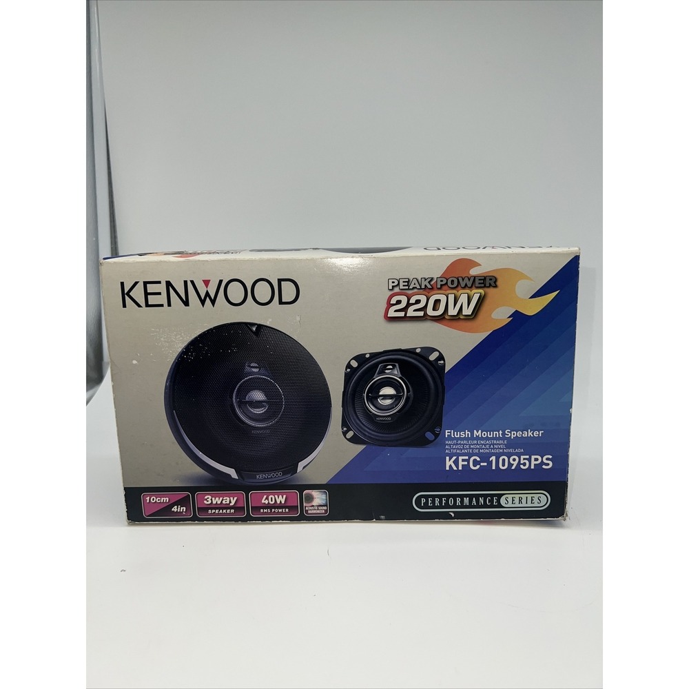 Kenwood KFC-1095PS 4" Three-way Coaxial Speakers 220W Peak/40W RMS